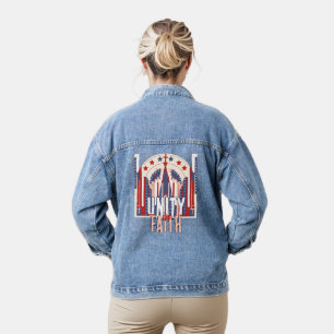 Einheit im Glauben: Eine patriotische Denim Jacket Jeansjacke