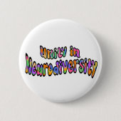 Einheit in der Neuroversity Rainbow-Typografie Button (Vorderseite)