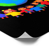 Einheit in der Welt - Kinder, die Handschuhe halte Poster (Ecke)