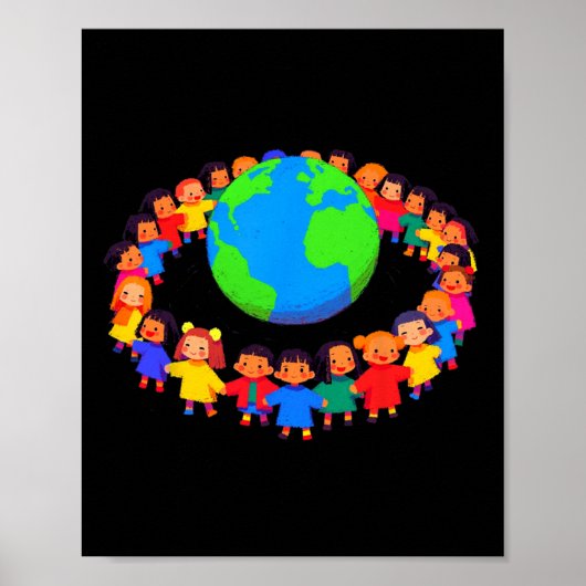 Einheit in der Welt - Kinder, die Handschuhe halte Poster (Vorne)