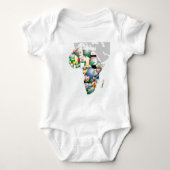Einheit in Diversity: Afrikas Flaggen-Sammlung Baby Strampler (Vorderseite)