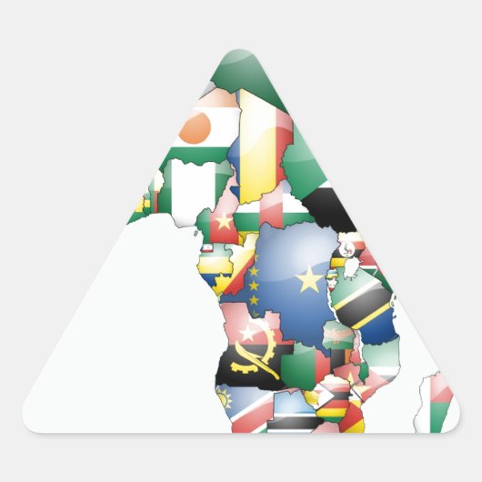 Einheit in Diversity: Afrikas Flaggen-Sammlung Dreieckiger Aufkleber (Vorderseite)