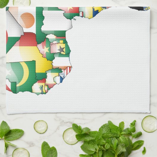 Einheit in Diversity: Afrikas Flaggen-Sammlung Geschirrtuch (Gefaltet)