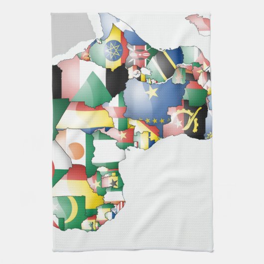 Einheit in Diversity: Afrikas Flaggen-Sammlung Geschirrtuch (Vertikal)