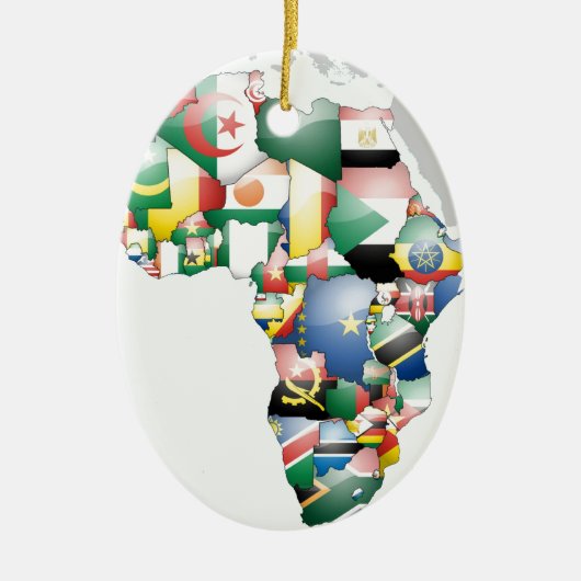Einheit in Diversity: Afrikas Flaggen-Sammlung Keramik Ornament (Vorne)