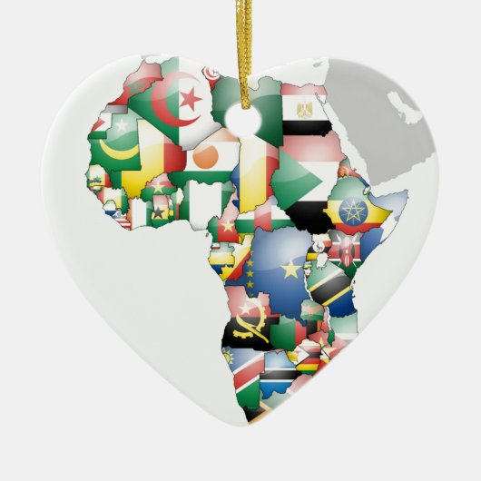 Einheit in Diversity: Afrikas Flaggen-Sammlung Keramik Ornament (Vorne)