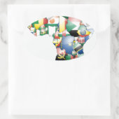 Einheit in Diversity: Afrikas Flaggen-Sammlung Ovaler Aufkleber (Tasche)