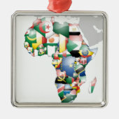 Einheit in Diversity: Afrikas Flaggen-Sammlung Silbernes Ornament (Vorne)