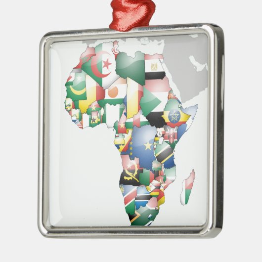 Einheit in Diversity: Afrikas Flaggen-Sammlung Silbernes Ornament (Links)