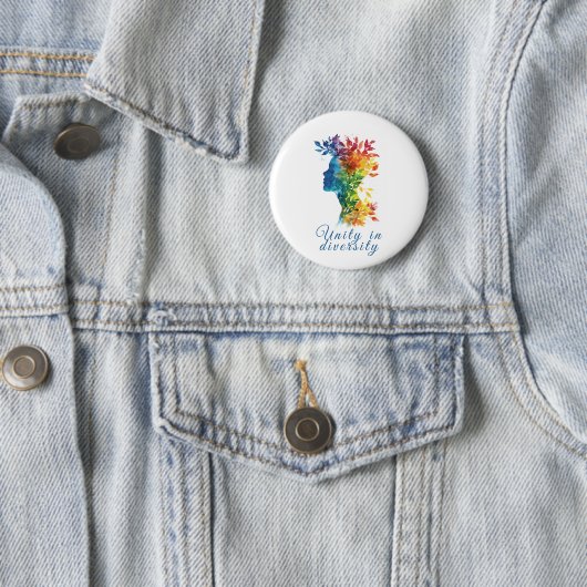 Einheit in Diversity I Rainbow: farbige Illustrati Button (Beispiel)
