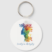 Einheit in Diversity I Rainbow: farbige Illustrati Schlüsselanhänger (Vorderseite)