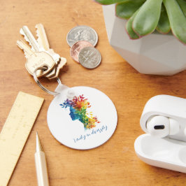 Einheit in Diversity I Rainbow: farbige Illustrati Schlüsselanhänger