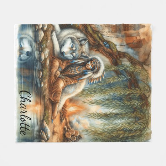 Einheit Indiens und Wolfsinns Fleecedecke (Vorderseite (Horizontal))