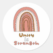 Einheit ist motivierend Boho Regenbogen Runder Aufkleber (Vorderseite)