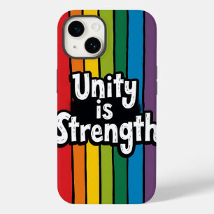 "Einheit ist Stärke - kühne Regenbogenstreifen Tel Case-Mate iPhone 14 Hülle