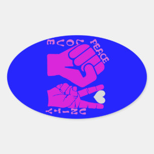 Einheit, Liebe und Frieden, Zusammengehörigkeit_ Ovaler Aufkleber