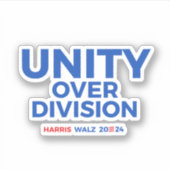 Einheit über Division - Harris Walz 2024 Aufkleber (Vorderseite)