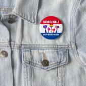 Einheit über Division Harris Walz Tim Walz Red Blu Button (Beispiel)