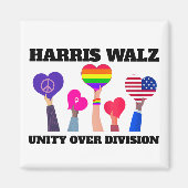 Einheit über Division Kamala Harris Tim Walz Magnet (Vorne)