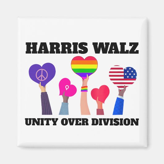 Einheit über Division Kamala Harris Tim Walz Magnet (Vorne)