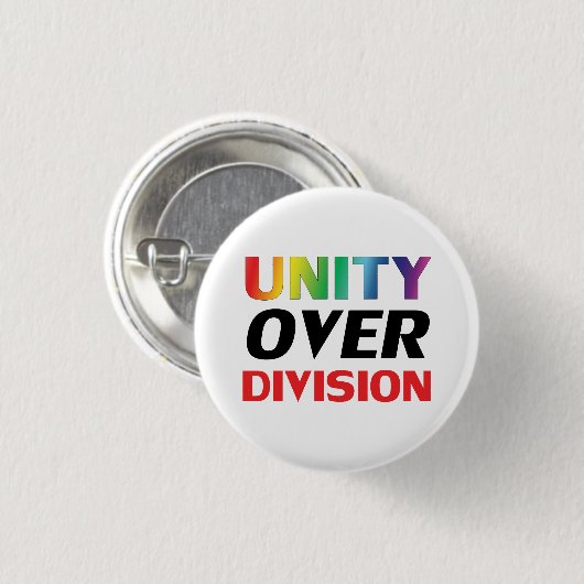 Einheit über Division - lgbtq, lgbt stolz Regenbog Button (Vorne & Hinten)