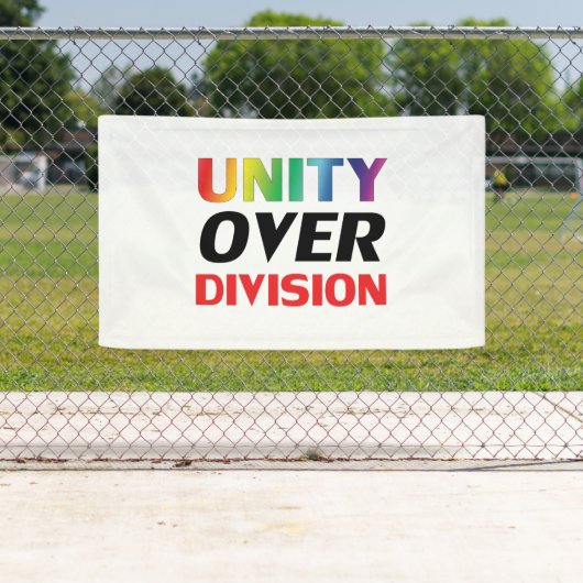 Einheit über Division, rot, weiß, lgbtq lgbt stolz Banner (Insitu)