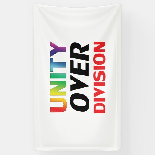 Einheit über Division, rot, weiß, lgbtq lgbt stolz Banner (Vertikal)