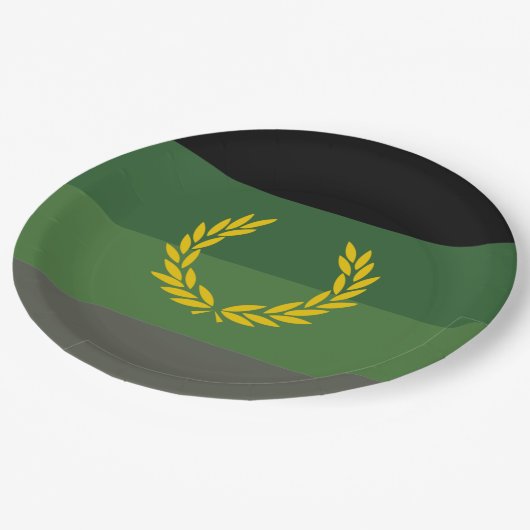 Einheitliche Militärflagge Pappteller (Schrägansicht)