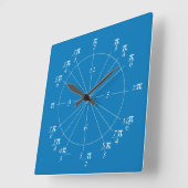 Einheits-Kreis Uhr-Blau Quadratische Wanduhr (Winkel)