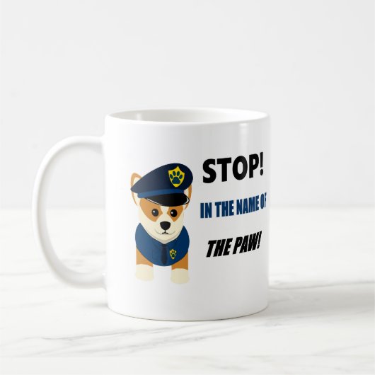 Einheits-niedliche Polizei-Tasse des Corgi-K9 Kaffeetasse (Links)