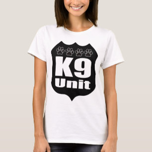 Einheits-Schwarz-Abzeichen-Hundetatzen der T-Shirt