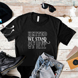 Einheitsmotivationsspruch T-Shirt 'Vereint stehen 