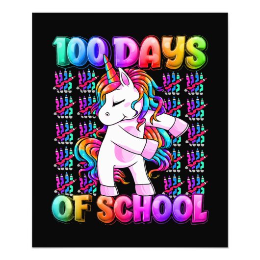 Einhorn 100 Tage Schule Fotodruck (Vorne)