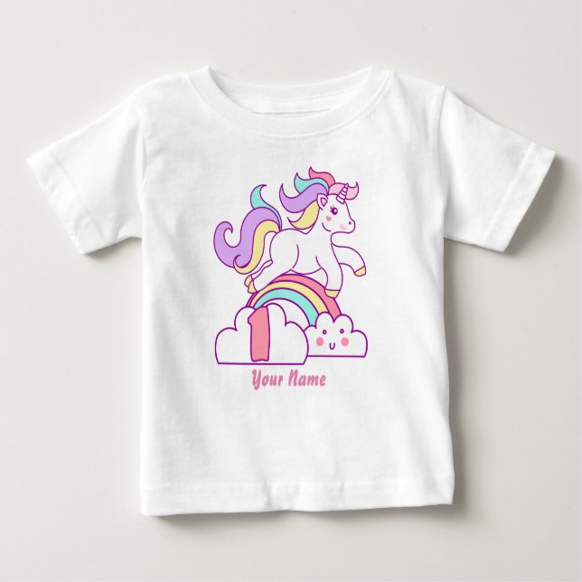Einhorn-1. Geburtstag Baby T-shirt (Vorderseite)