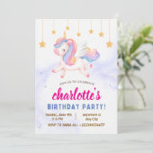 Einhorn 1. Geburtstag Party Einladung (Stehend Vorderseite)