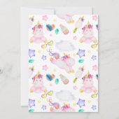 Einhorn 1. Geburtstag Party Einladung (Rückseite)