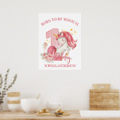 Einhorn 1. Geburtstag Rosa Kleines Mädchen Poster (Küche)