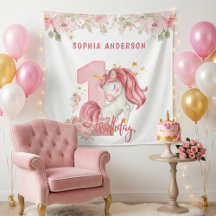 Einhorn 1. Geburtstag Rosa Kleines Mädchen