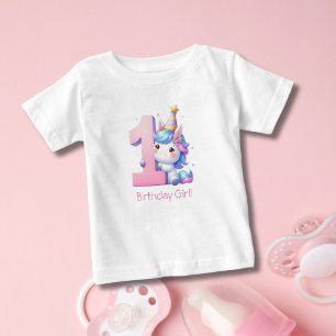 Einhorn 1. Geburtstags-T-Shirt für Mädchen Baby T-shirt