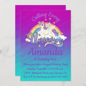 Einhorn 2. Geburtstag Magische Whimiskale Einladun Einladung (Vorne/Hinten)