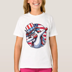 Einhorn 4. Juli Patriotischer Raketen und Feuerwer T-Shirt