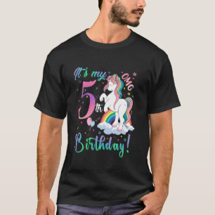 Einhorn 5. Geburtstag Mädchen 5 Jahre Einhorn Lieb T-Shirt