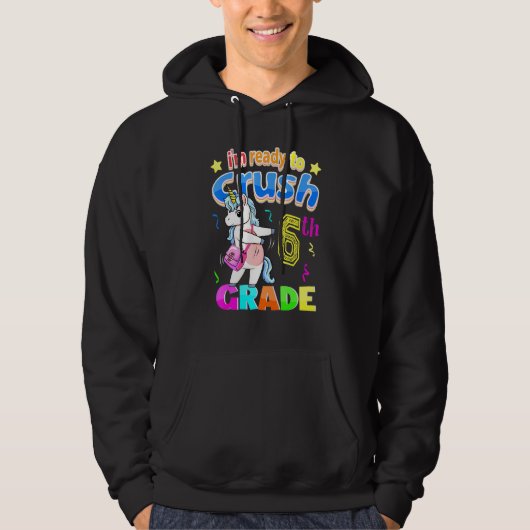 Einhorn 6. Klasse Zurück zu Schulmädchen Hoodie (Vorderseite)