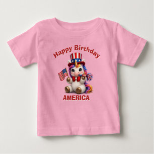 Einhorn (6a) Patriotisches Kinder T-Shirt