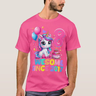Einhorn 8. Geburtstag 8 Jahre altes Einhorn Mädche T-Shirt