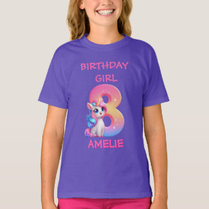 Einhorn 8. Geburtstag Mädchen T-Shirt – Individuel