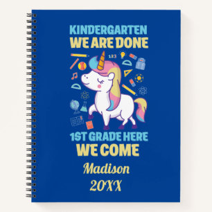 Einhorn-Abschluss Kindergarten 1. Klasse Notizblock
