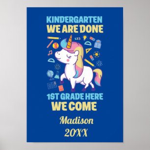 Einhorn-Abschluss Kindergarten 1. Klasse Poster