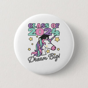 Einhorn-Abschlussmütze für Mädchen, Abschlussjahrg Button