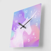 Einhorn - Acrylwand Quadratische Wanduhr (Winkel)